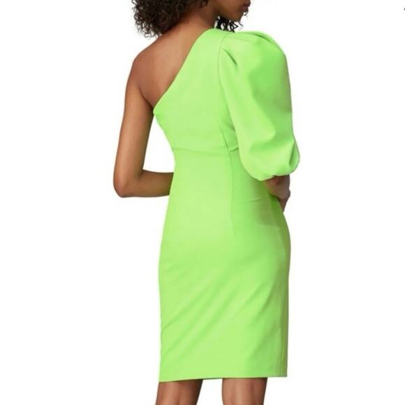 NWT Black Halo Cooper Sheath Dress Neon Lime Green Bright Plus Size 14 Cocktail - Picture 6 of 16